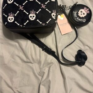 Juicy Couture Black and Pink Skull Round Bag